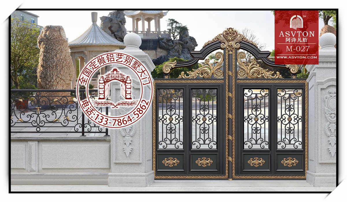 庭院大门,围墙处之泰然铝艺别墅门 庭院大门,围墙处之泰然铝艺别墅门
