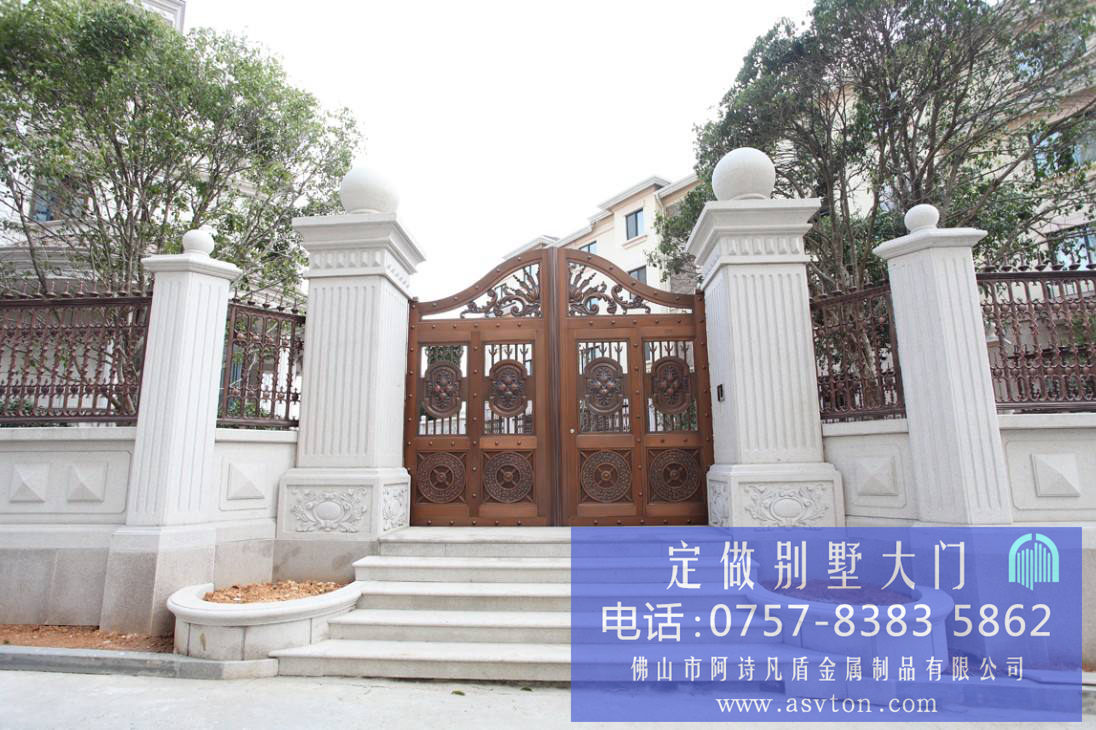 吉卦别墅大门,庭院大门 美轮美奂铝艺大门图片