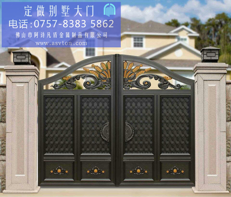 吉卦别墅大门,庭院大门 美轮美奂铝艺大门图片