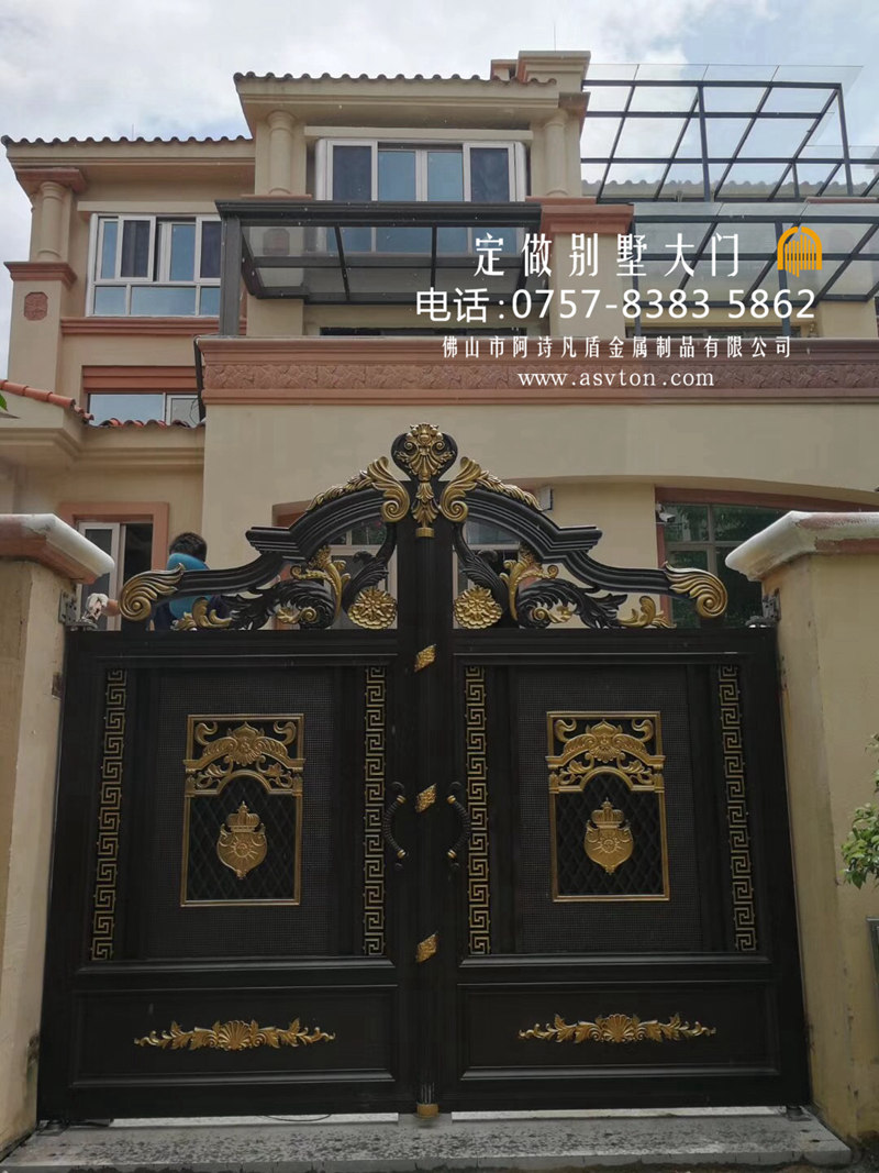 别墅大门相得益彰装修 院子围墙大门安装 庭院大门图片