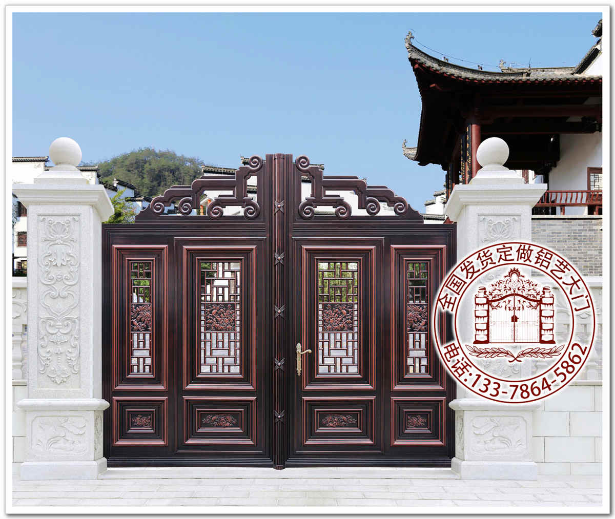 铝艺大门图片当仁不让别墅围栏