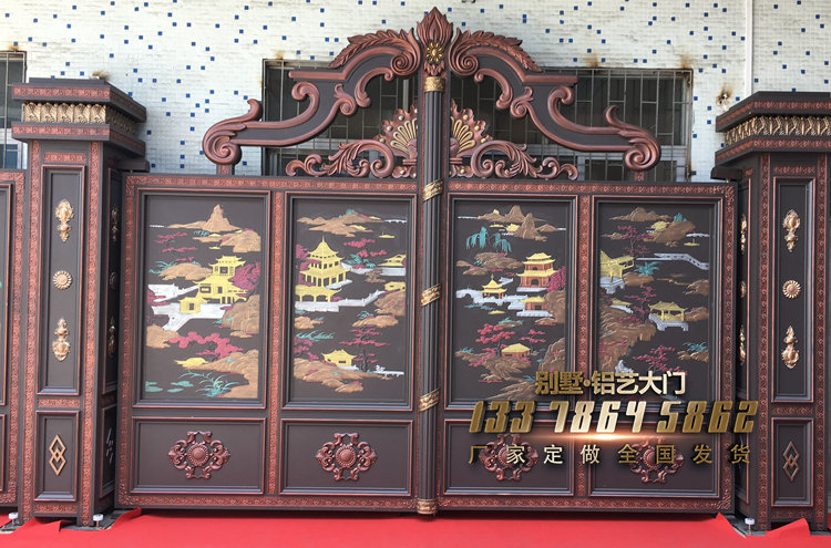 别墅大门铝合金雕刻-气吞山河