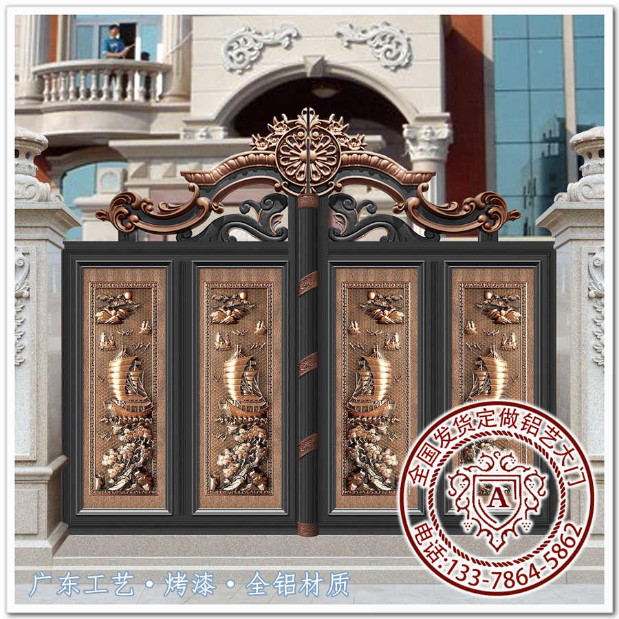 铝艺大门运用在新中式别墅图纸方寸之间