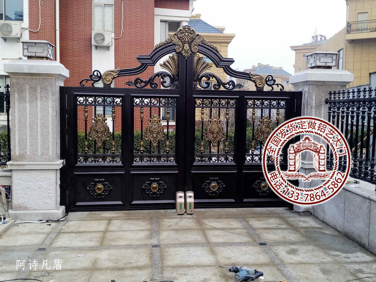 欧式双开电动别墅铝艺大门M30