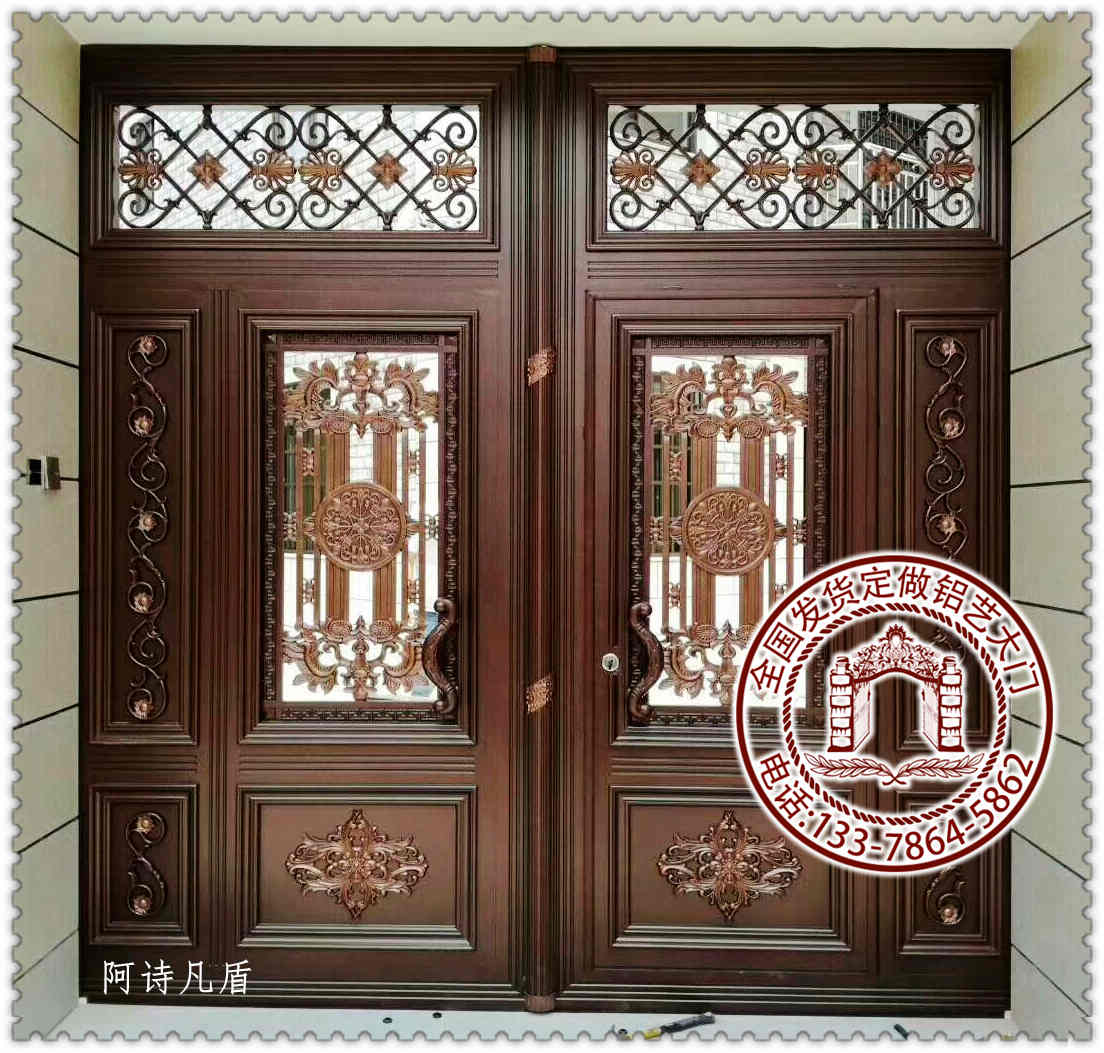 农村自建房大门效果图，别墅铝艺大门之烤漆影响因素