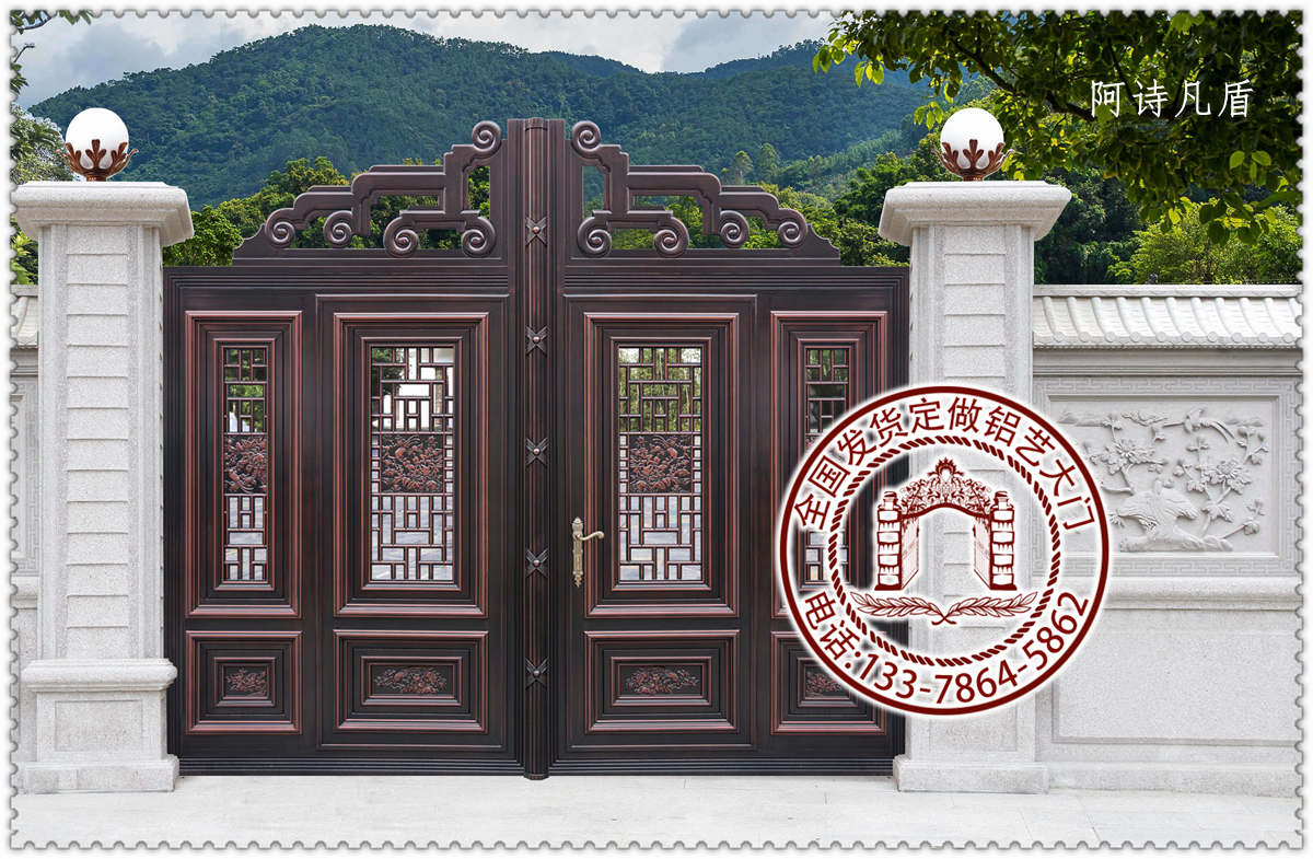 乡村别墅图片大全非同寻常铝艺别墅大门