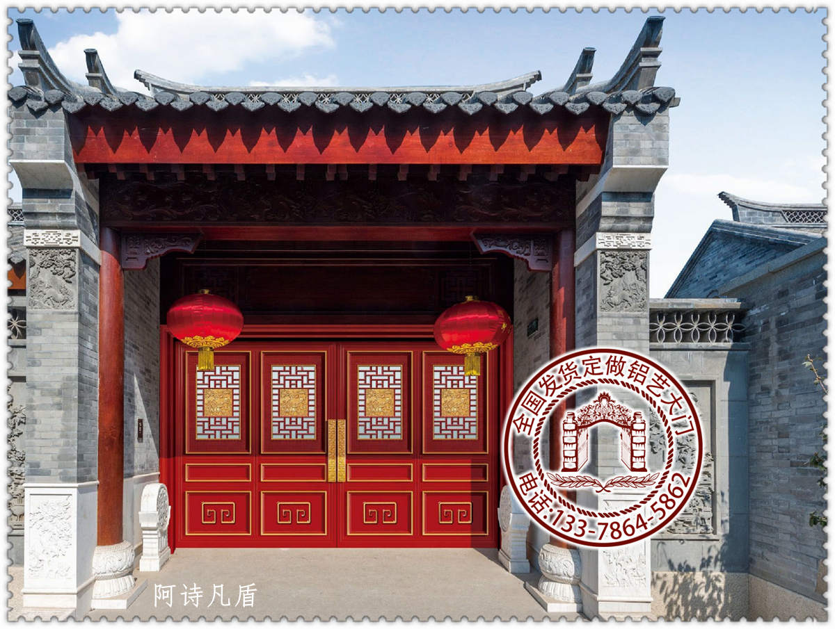 别墅围墙大门图片