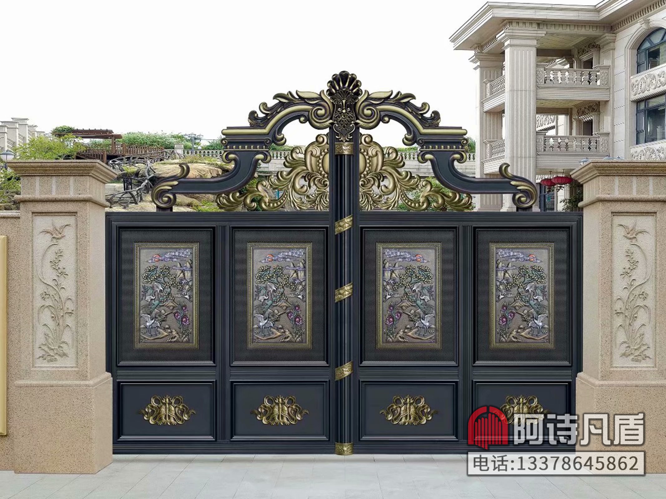 实拍最新2020别墅庭院大门，与别墅大门造型设计